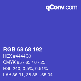 Color code: RGB 68 68 192 | qconv.com