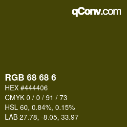 Color code: RGB 68 68 6 | qconv.com