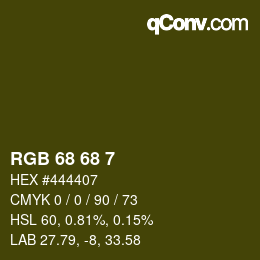 Color code: RGB 68 68 7 | qconv.com