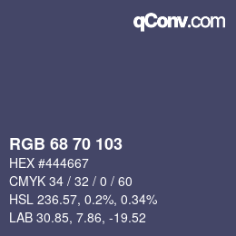 カラーコード: RGB 68 70 103 | qconv.com