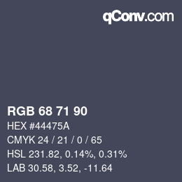 Color code: RGB 68 71 90 | qconv.com