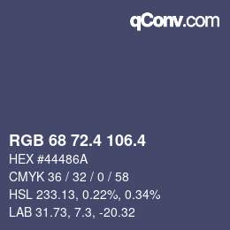 カラーコード: RGB 68 72.4 106.4 | qconv.com