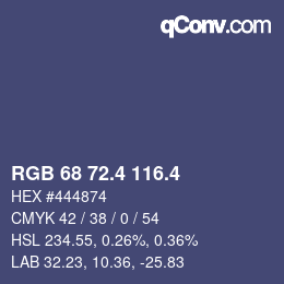 カラーコード: RGB 68 72.4 116.4 | qconv.com