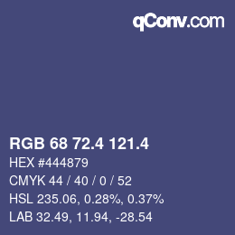 カラーコード: RGB 68 72.4 121.4 | qconv.com
