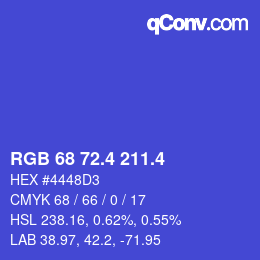 カラーコード: RGB 68 72.4 211.4 | qconv.com