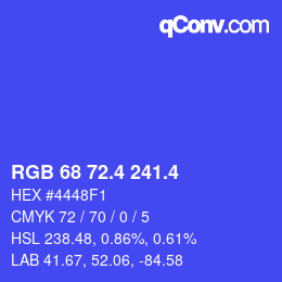 カラーコード: RGB 68 72.4 241.4 | qconv.com