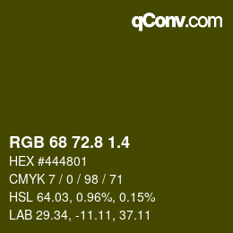 カラーコード: RGB 68 72.8 1.4 | qconv.com