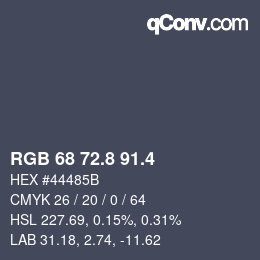 カラーコード: RGB 68 72.8 91.4 | qconv.com