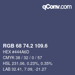 カラーコード: RGB 68 74.2 109.6 | qconv.com