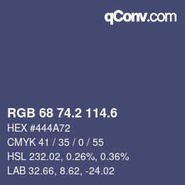 カラーコード: RGB 68 74.2 114.6 | qconv.com