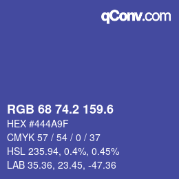 カラーコード: RGB 68 74.2 159.6 | qconv.com
