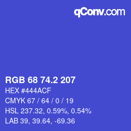 カラーコード: RGB 68 74.2 207 | qconv.com