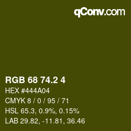 カラーコード: RGB 68 74.2 4 | qconv.com