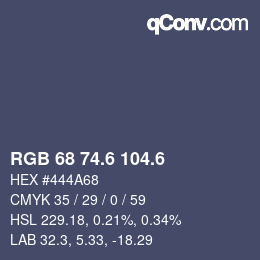 カラーコード: RGB 68 74.6 104.6 | qconv.com