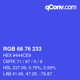 Código de color: RGB 68 76 233 | qconv.com