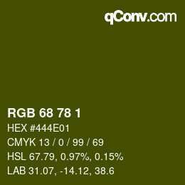 颜色代码: RGB 68 78 1 | qconv.com