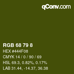 颜色代码: RGB 68 79 8 | qconv.com