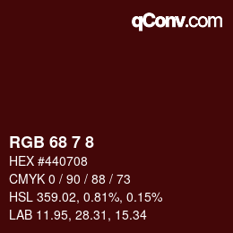 カラーコード: RGB 68 7 8 | qconv.com
