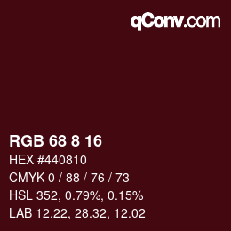 Color code: RGB 68 8 16 | qconv.com