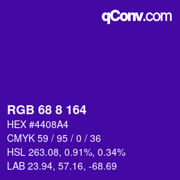 Color code: RGB 68 8 164 | qconv.com