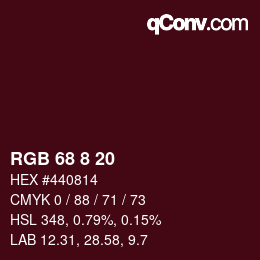 Color code: RGB 68 8 20 | qconv.com