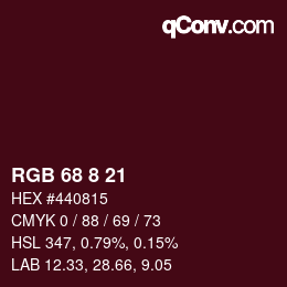 Color code: RGB 68 8 21 | qconv.com