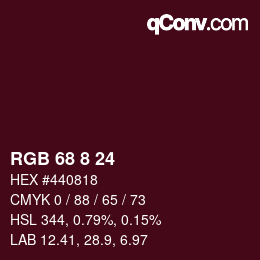Color code: RGB 68 8 24 | qconv.com