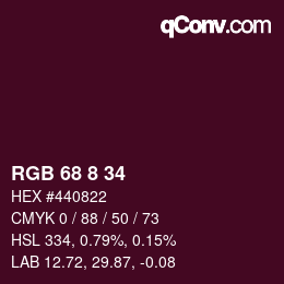 カラーコード: RGB 68 8 34 | qconv.com