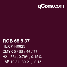 カラーコード: RGB 68 8 37 | qconv.com