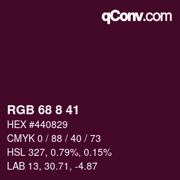 Color code: RGB 68 8 41 | qconv.com