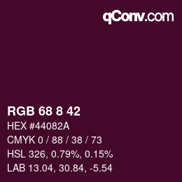 カラーコード: RGB 68 8 42 | qconv.com