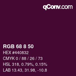 カラーコード: RGB 68 8 50 | qconv.com