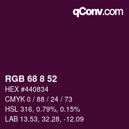 カラーコード: RGB 68 8 52 | qconv.com