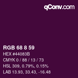 Color code: RGB 68 8 59 | qconv.com