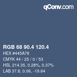 カラーコード: RGB 68 90.4 120.4 | qconv.com