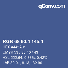 カラーコード: RGB 68 90.4 145.4 | qconv.com