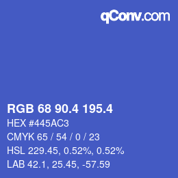 カラーコード: RGB 68 90.4 195.4 | qconv.com