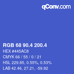 カラーコード: RGB 68 90.4 200.4 | qconv.com