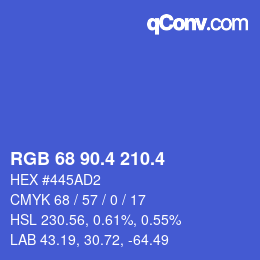 カラーコード: RGB 68 90.4 210.4 | qconv.com