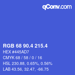 カラーコード: RGB 68 90.4 215.4 | qconv.com