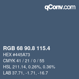 カラーコード: RGB 68 90.8 115.4 | qconv.com