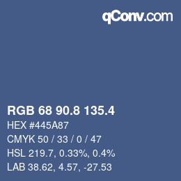 カラーコード: RGB 68 90.8 135.4 | qconv.com