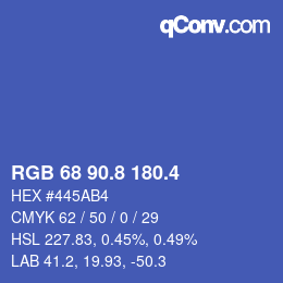 カラーコード: RGB 68 90.8 180.4 | qconv.com