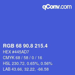 カラーコード: RGB 68 90.8 215.4 | qconv.com