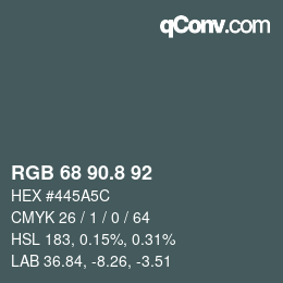 カラーコード: RGB 68 90.8 92 | qconv.com