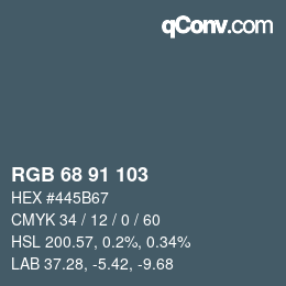 Color code: RGB 68 91 103 | qconv.com