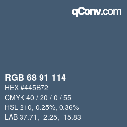 Color code: RGB 68 91 114 | qconv.com