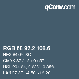 カラーコード: RGB 68 92.2 108.6 | qconv.com