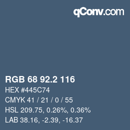 カラーコード: RGB 68 92.2 116 | qconv.com