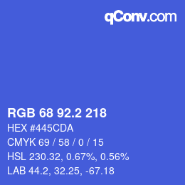 カラーコード: RGB 68 92.2 218 | qconv.com